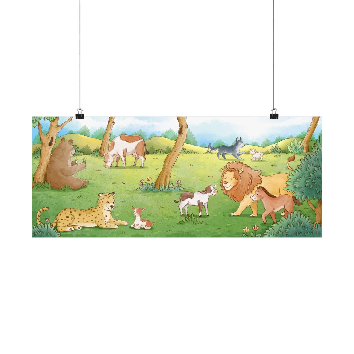 Animal Poster for Children's Room or Nursery - The Wolf Shall Dwell with the Lamb