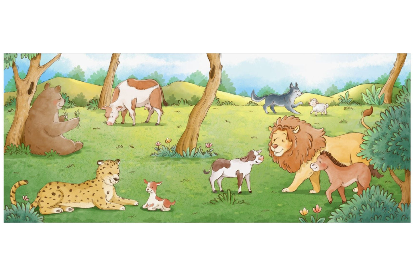 Animal Poster for Children's Room or Nursery - The Wolf Shall Dwell with the Lamb