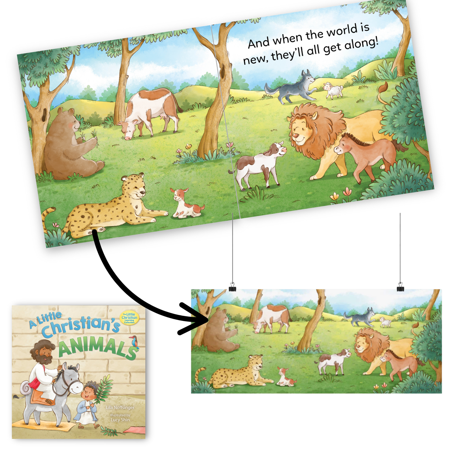 Animal Poster for Children's Room or Nursery - The Wolf Shall Dwell with the Lamb