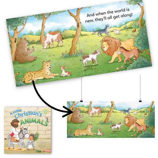Animal Poster for Children's Room or Nursery - The Wolf Shall Dwell with the Lamb