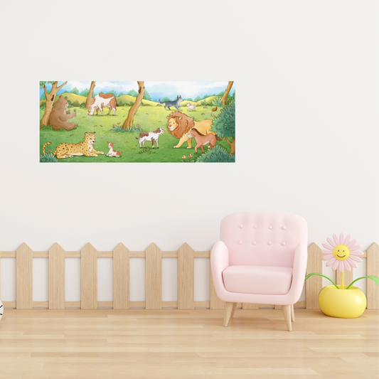 Animal Poster for Children's Room or Nursery - The Wolf Shall Dwell with the Lamb