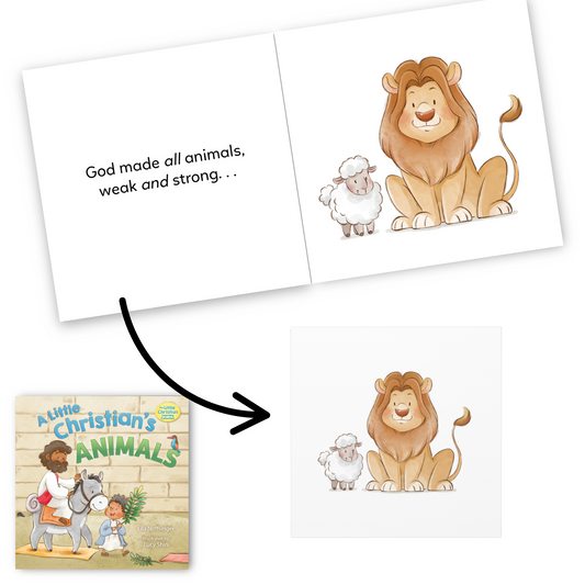 Lion and Lamb Canvas Print, Nursery Wall Art & Kid’s Room Decor