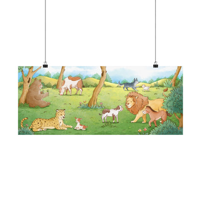 Animal Poster for Children's Room or Nursery - The Wolf Shall Dwell with the Lamb