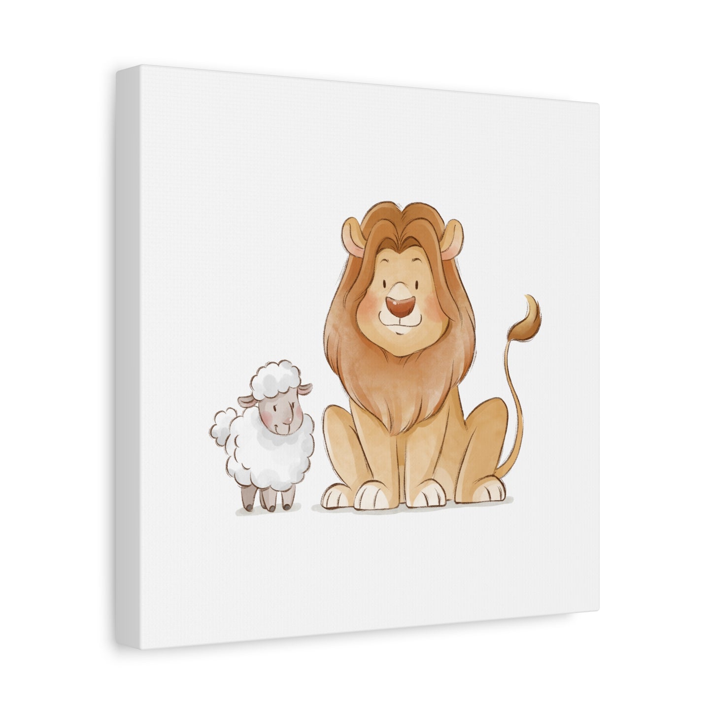 Lion and Lamb Canvas Print, Nursery Wall Art & Kid’s Room Decor